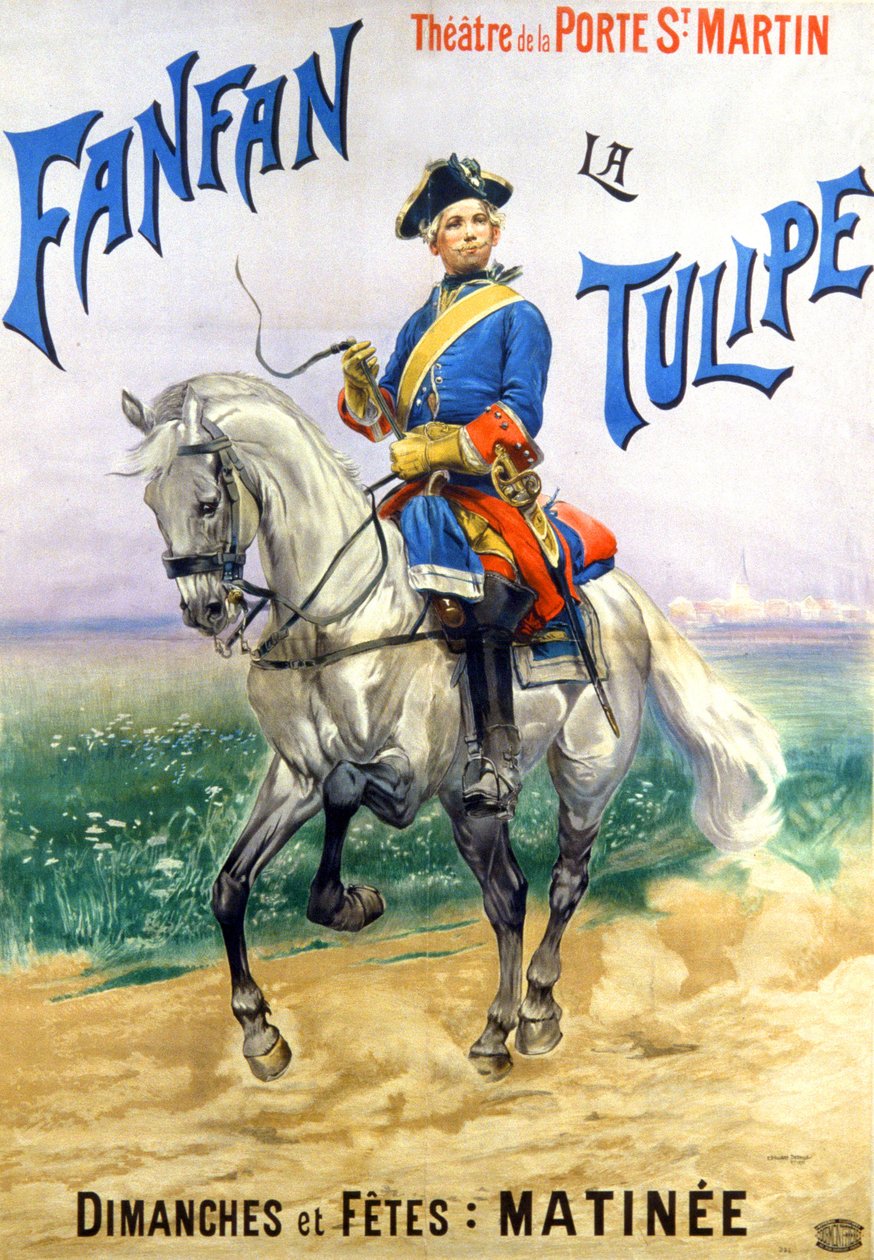 Fanfan la Tulipe, Theatre des Varietes, Paris, ca. 1935 (plakat) af Jean-Baptiste Edouard Detaille