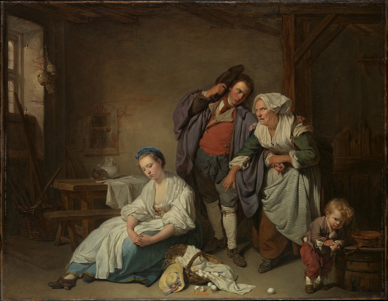 Knækkede æg af Jean-Baptiste Greuze