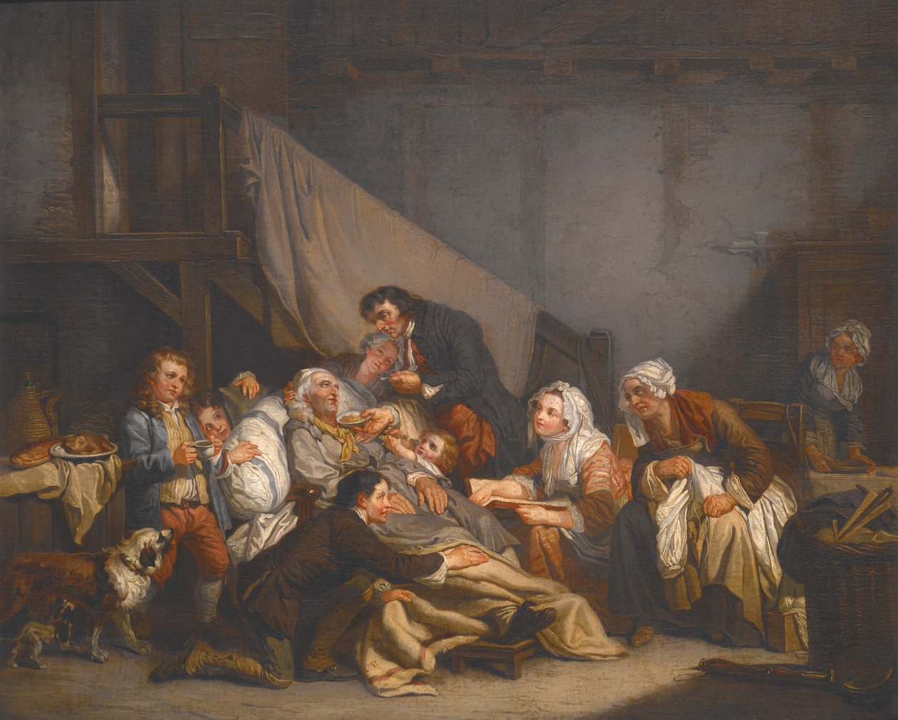 En gammel mands død af Jean-Baptiste Greuze