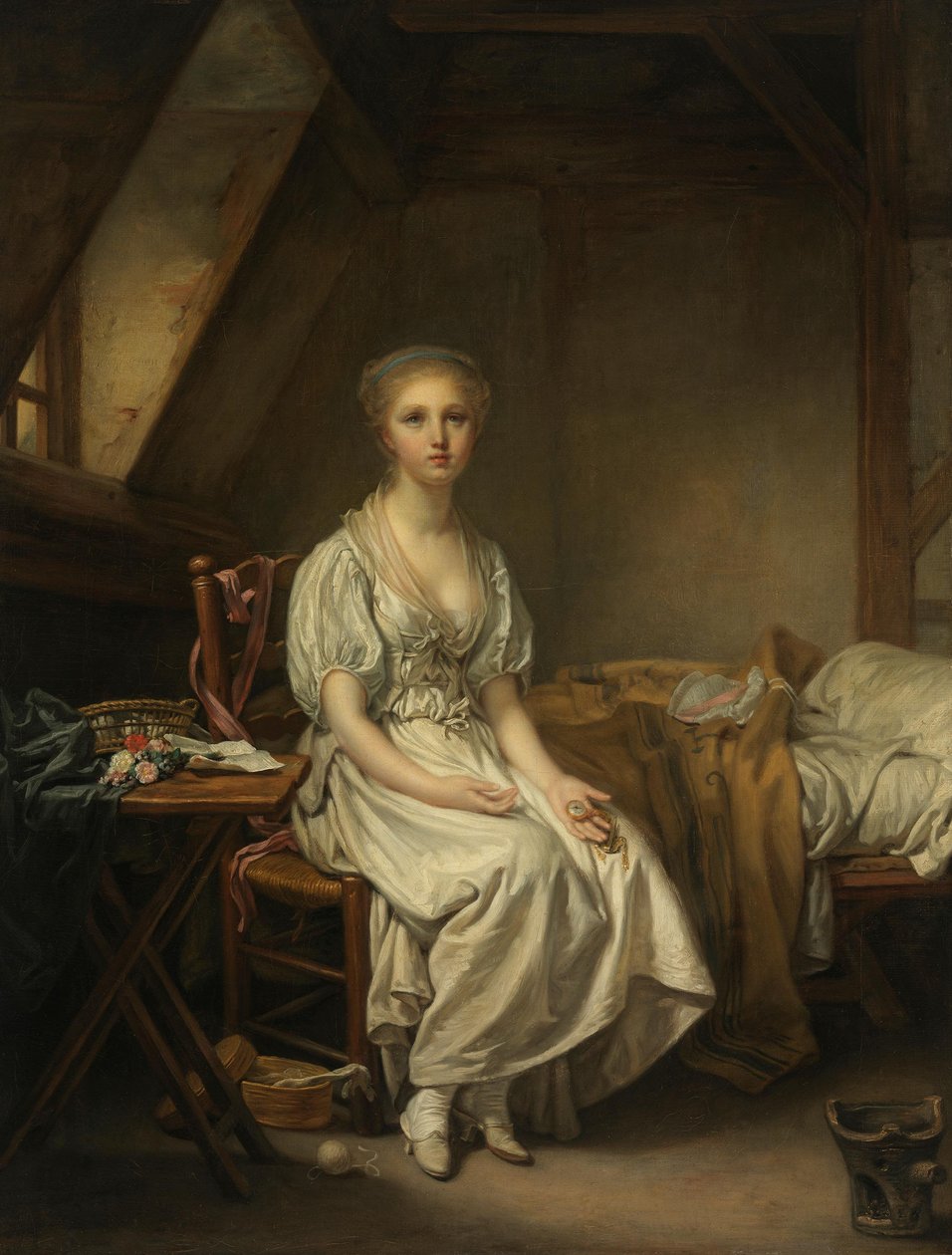 Urets klager (Den vaklende dyd) af Jean-Baptiste Greuze