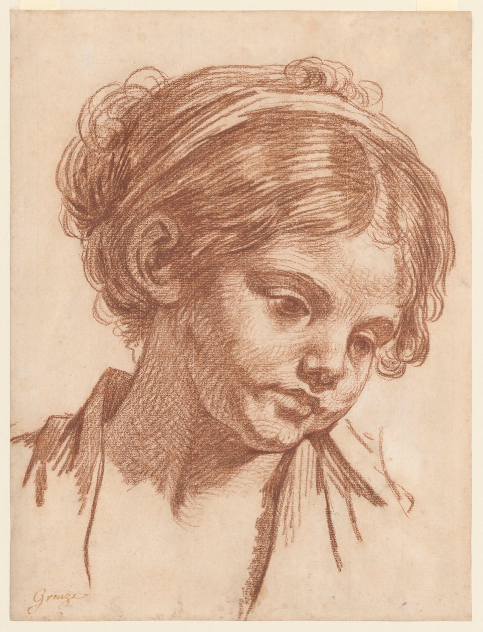 Hoved af en pige af Jean-Baptiste Greuze