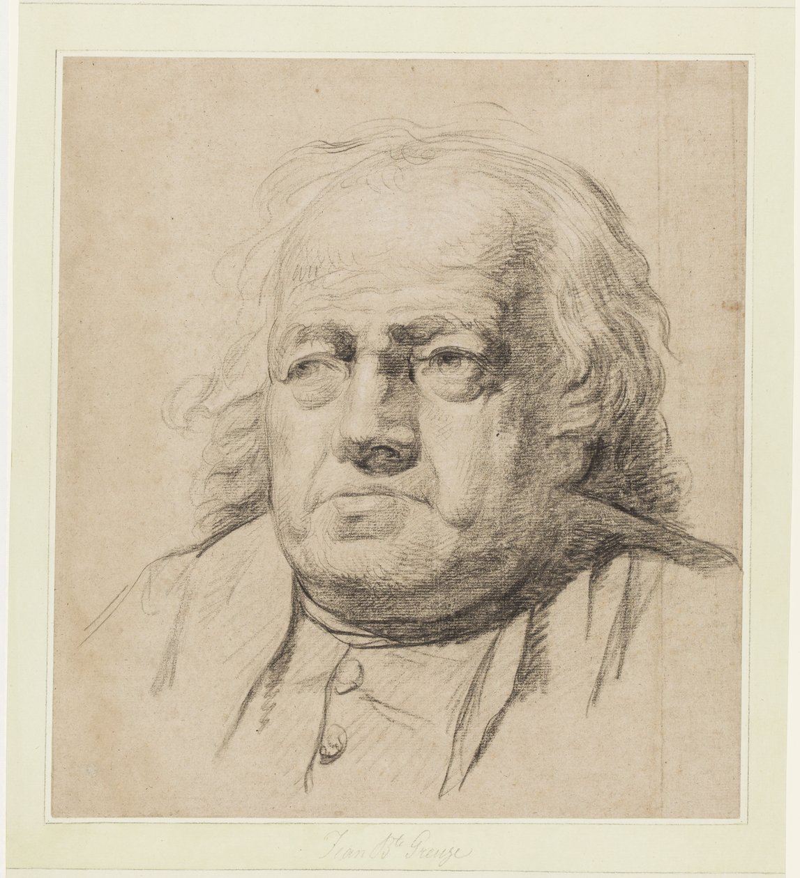 Halvfigurportræt af en ældre mand af Jean-Baptiste Greuze