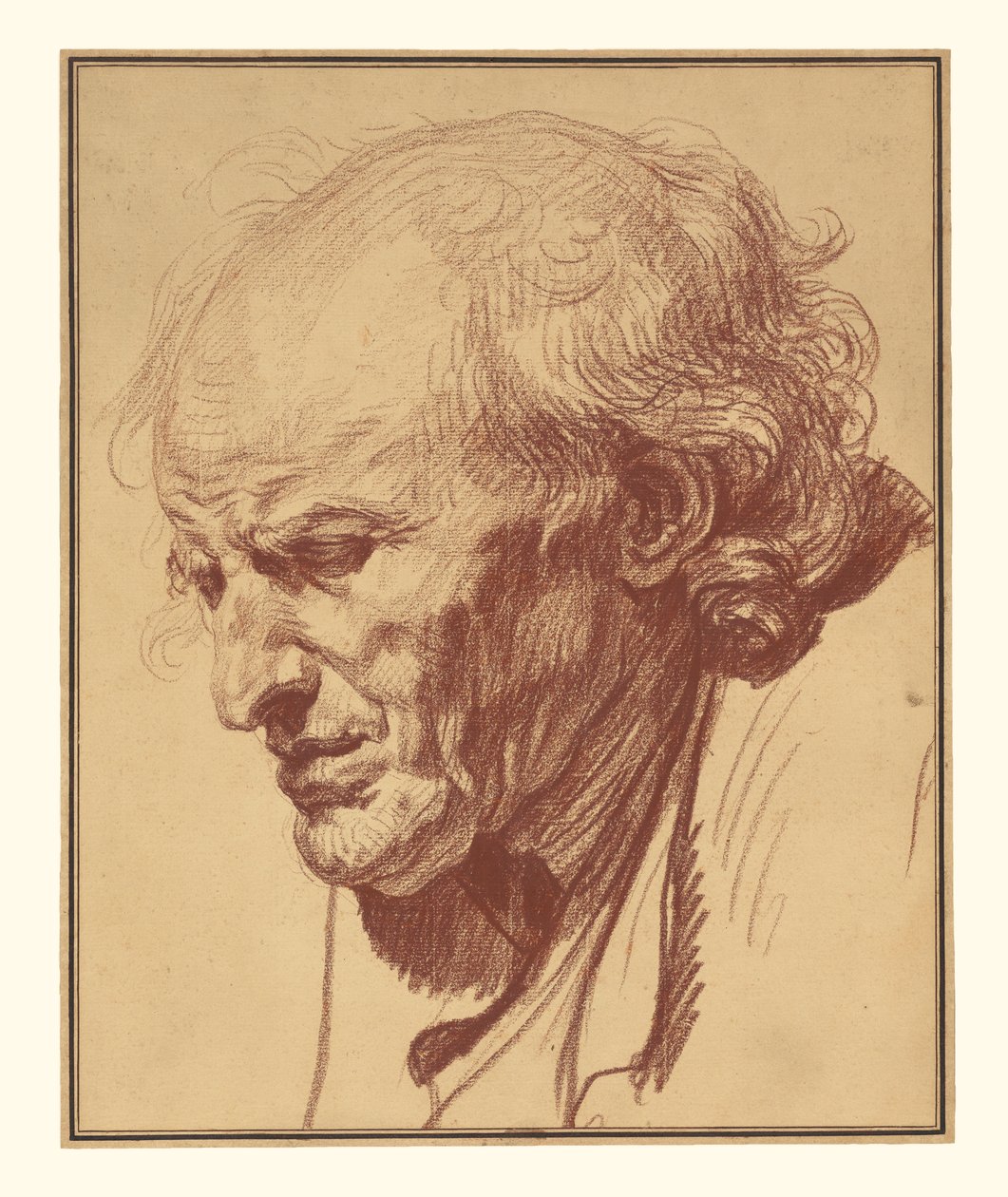 Hoved af en gammel mand af Jean-Baptiste Greuze