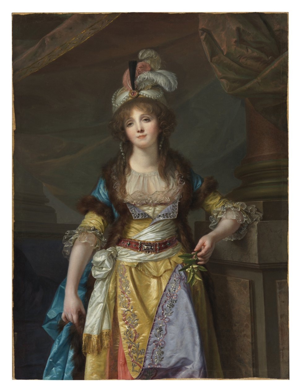 Portræt af en dame i tyrkisk kostume af Jean-Baptiste Greuze