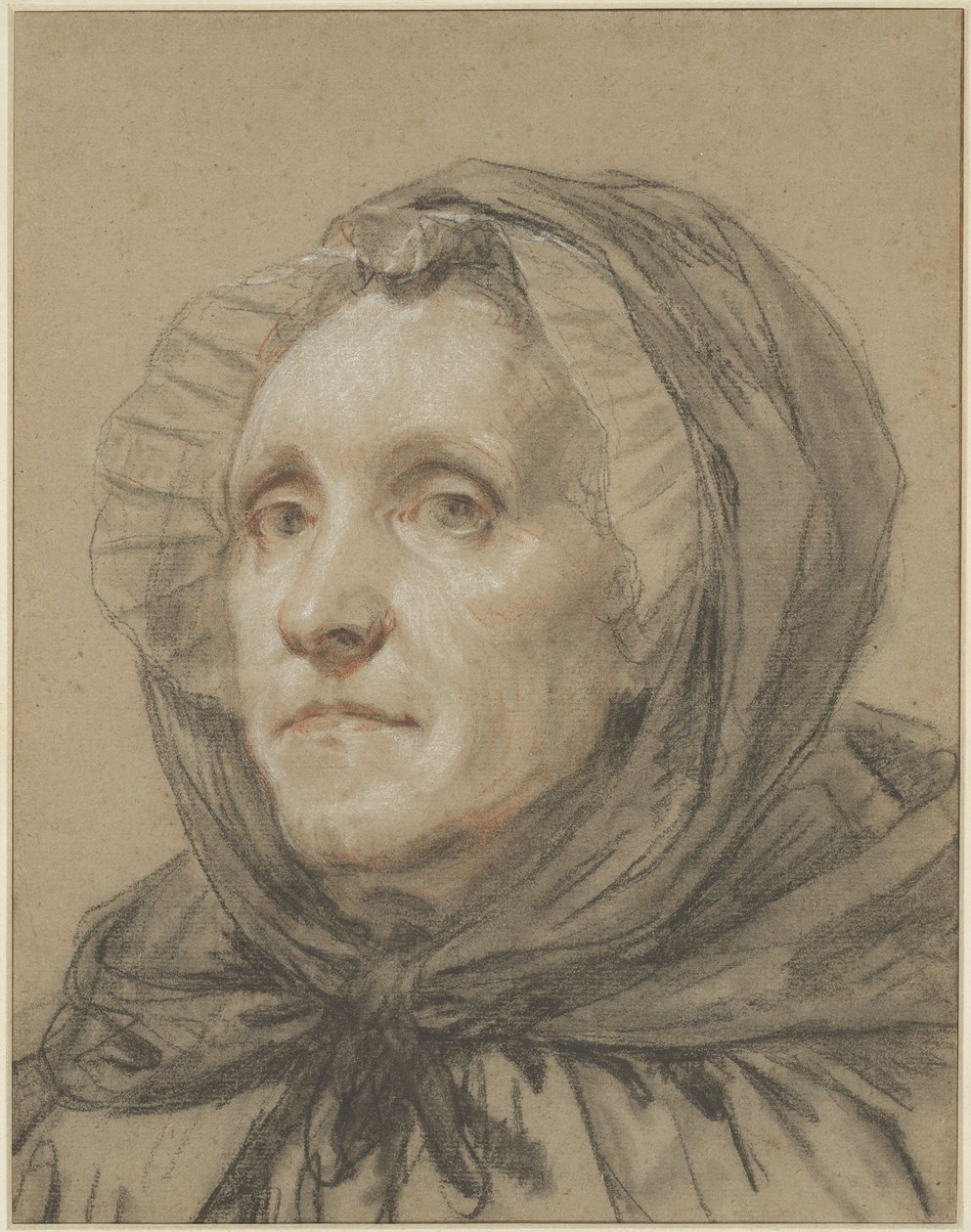 Portræt af kunstnerens mor af Jean-Baptiste Greuze
