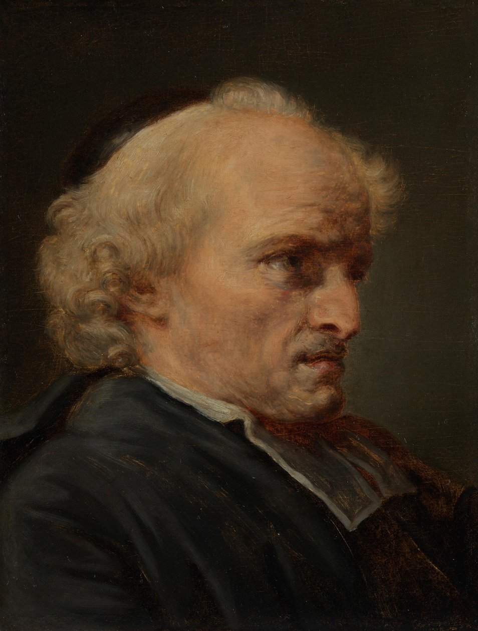 Studie til en gejstligs hoved af Jean-Baptiste Greuze