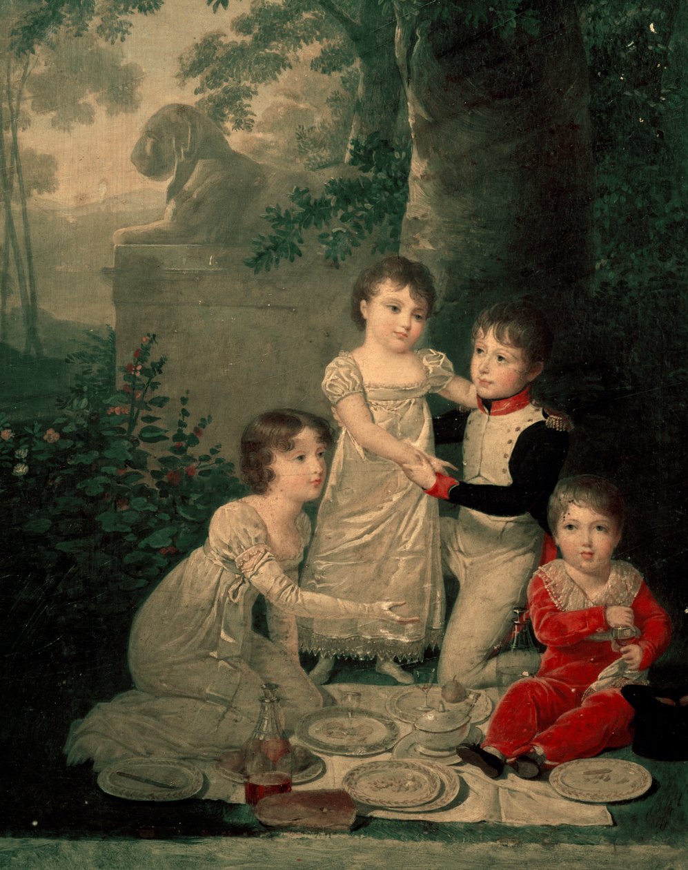 Fire børn af Joachim Murat og Caroline Bonaparte (fra venstre, Letizia af Jean Baptiste Isabey