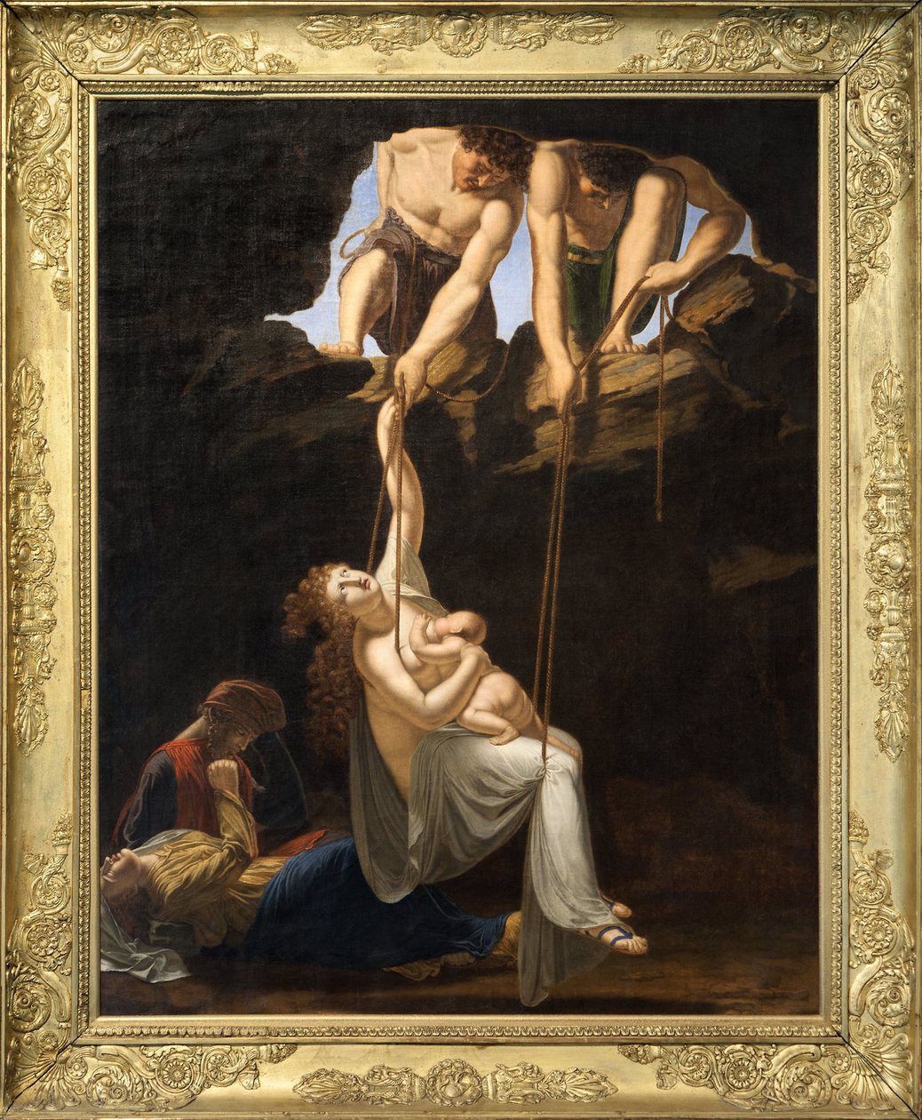 Menneskeofring i gallerne (olie på lærred) af Jean Baptiste Isabey