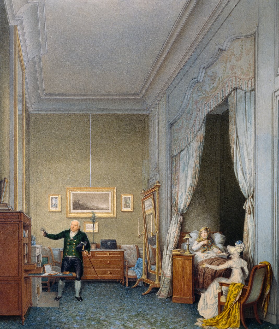 Maria Luigia i værelse på Tuileries efter fødsel af kongen af Rom af Jean Baptiste Isabey