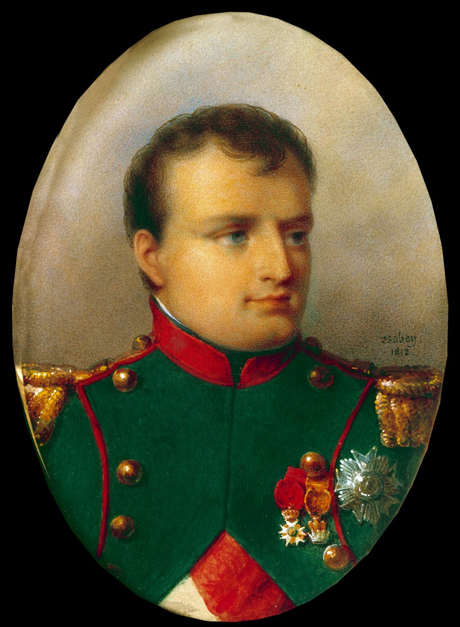 Medaljonportræt af Napoleon I i chasseurs uniform af Jean Baptiste Isabey