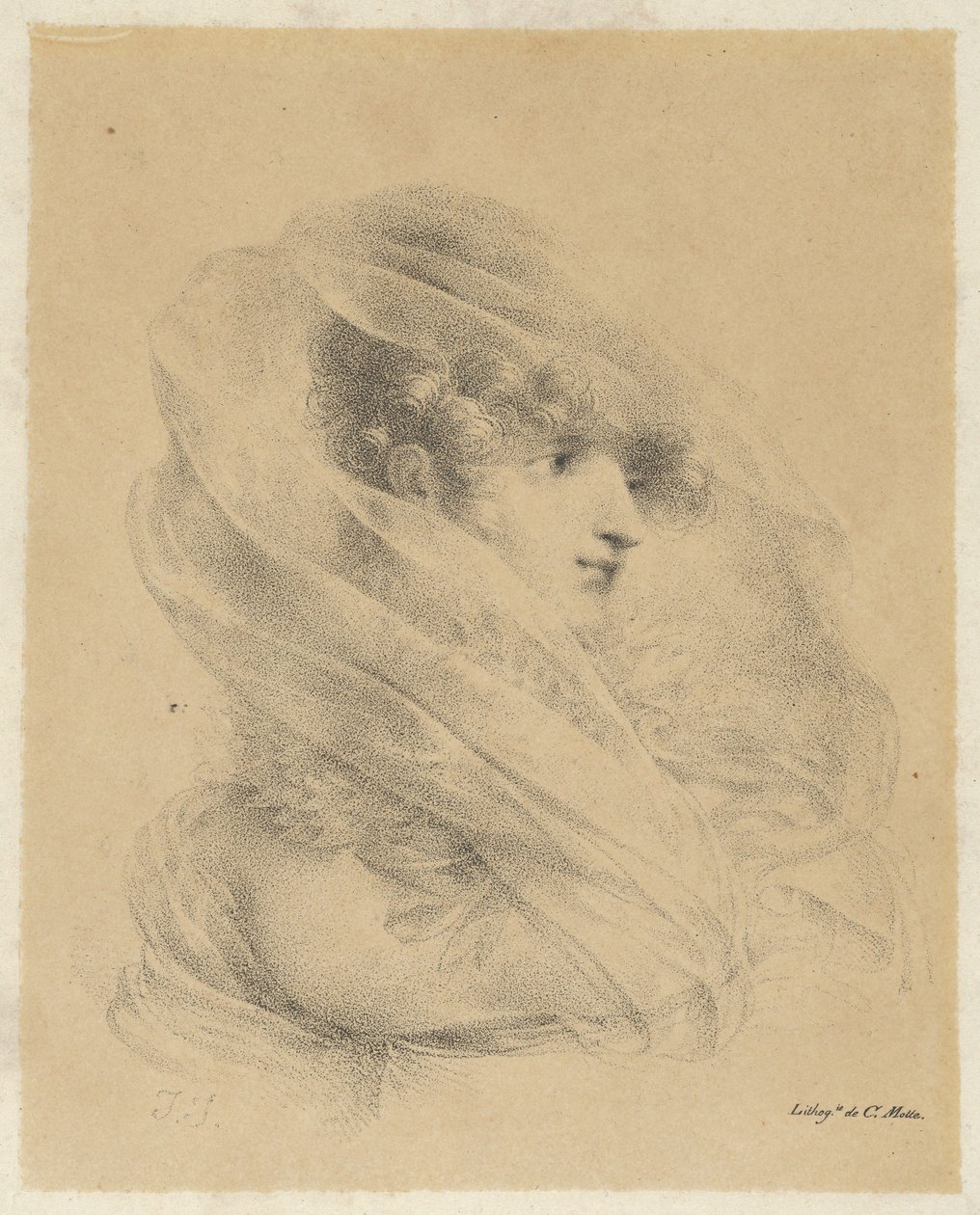 Portræt af Mademoiselle Ledieu af Jean-Baptiste Isabey