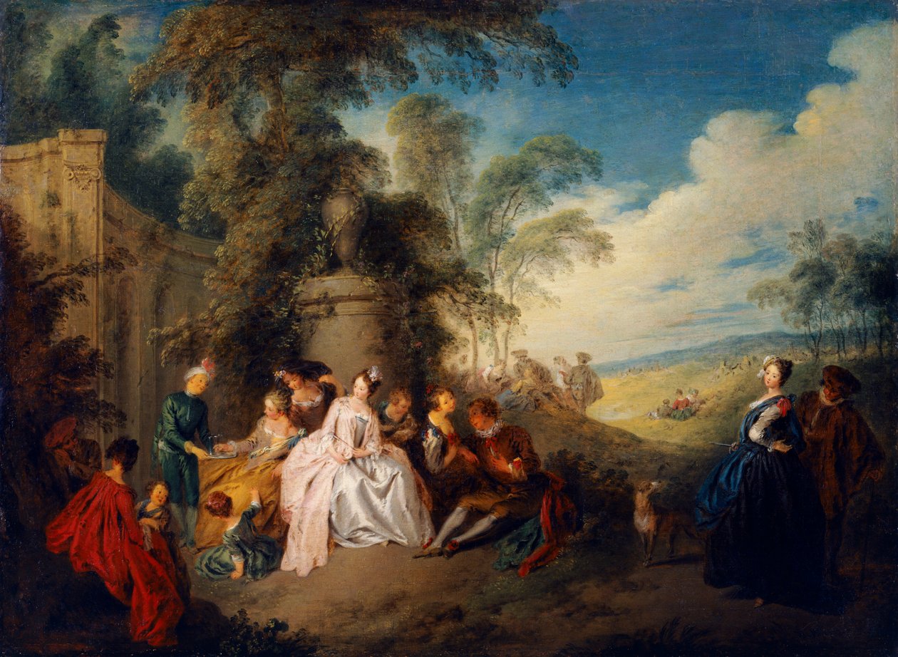 Country Party (olie på lærred) af Jean Baptiste Joseph Pater