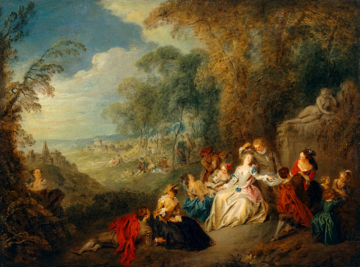 Country Party (olie på lærred) af Jean Baptiste Joseph Pater