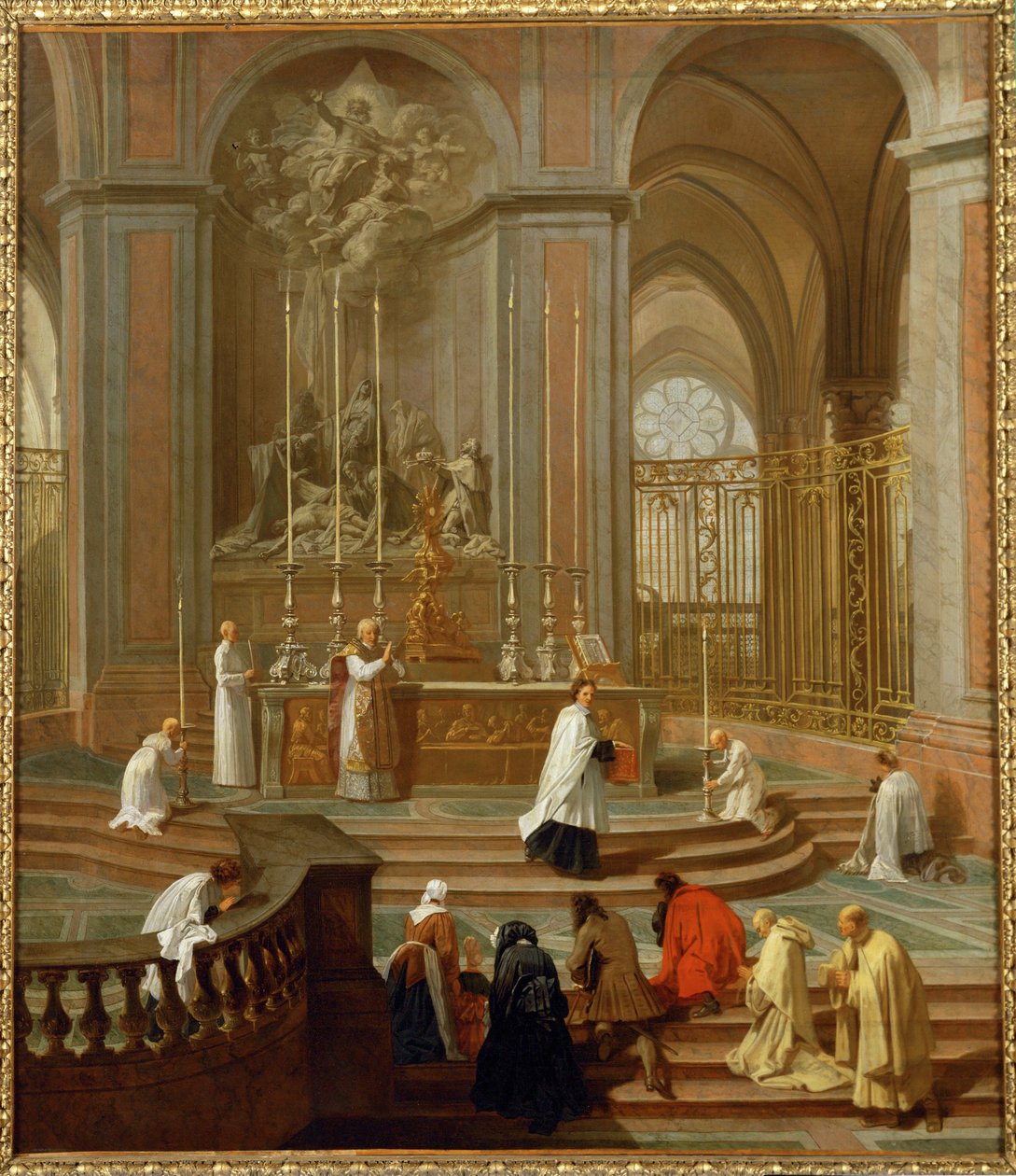 La messe du chanoine de La Porte ou Le maitre-autel de Notre Dame - Messe sagt af kanniken fra La Porte eller ... af Jean Baptiste Jouvenet