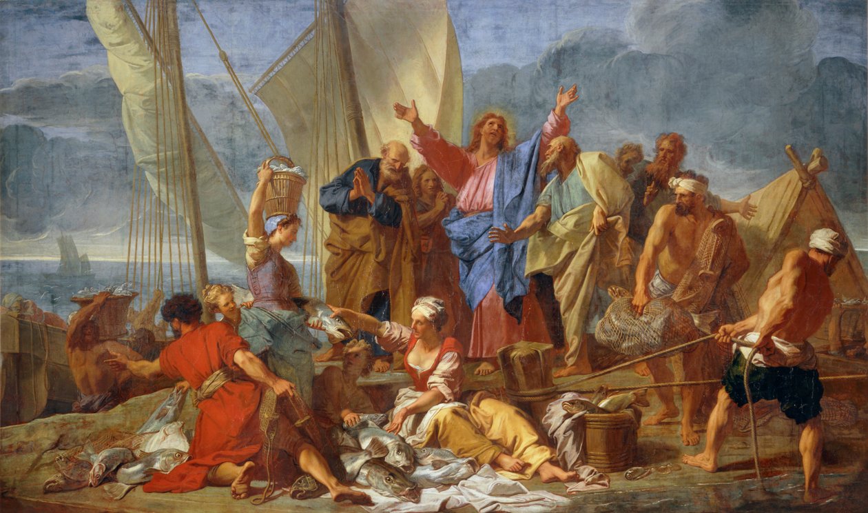 La peche miraculeuse - Den forunderlige fisk ... af Jean Baptiste Jouvenet