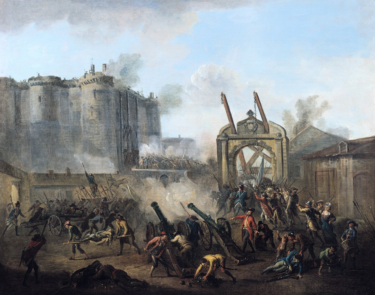 Stormen på Bastillen den 14. juli 1789 af Jean Baptiste Lallemand