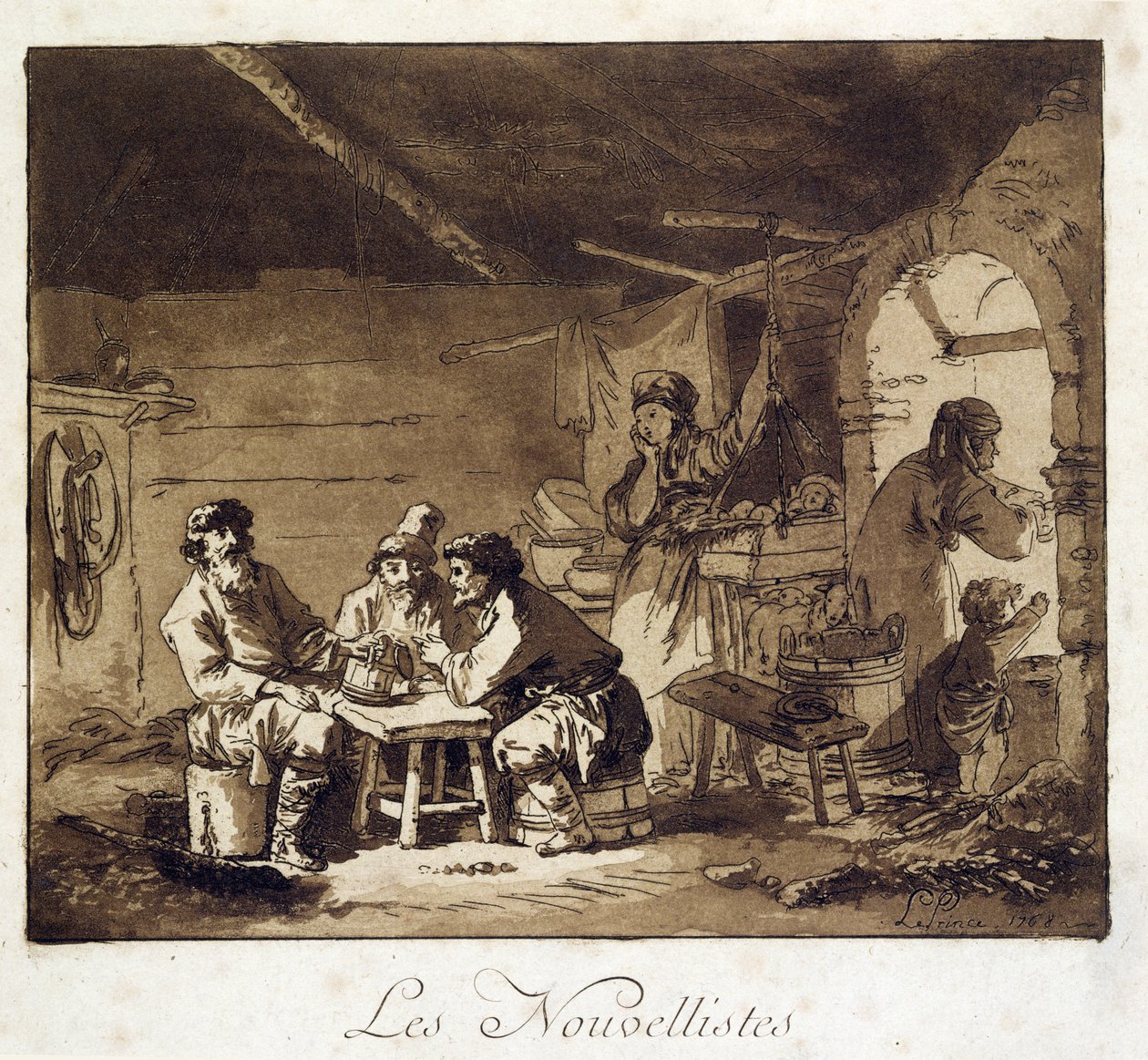 Les Nouvellistes af Jean Baptiste Le Prince
