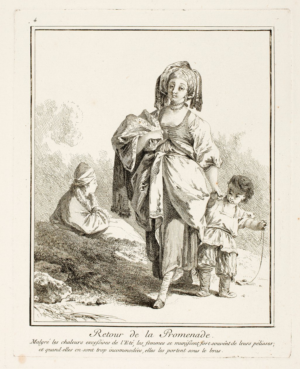 Return Walk, plade fire fra Suite de Divers Habillements de Peuples du Nord af Jean-Baptiste Le Prince