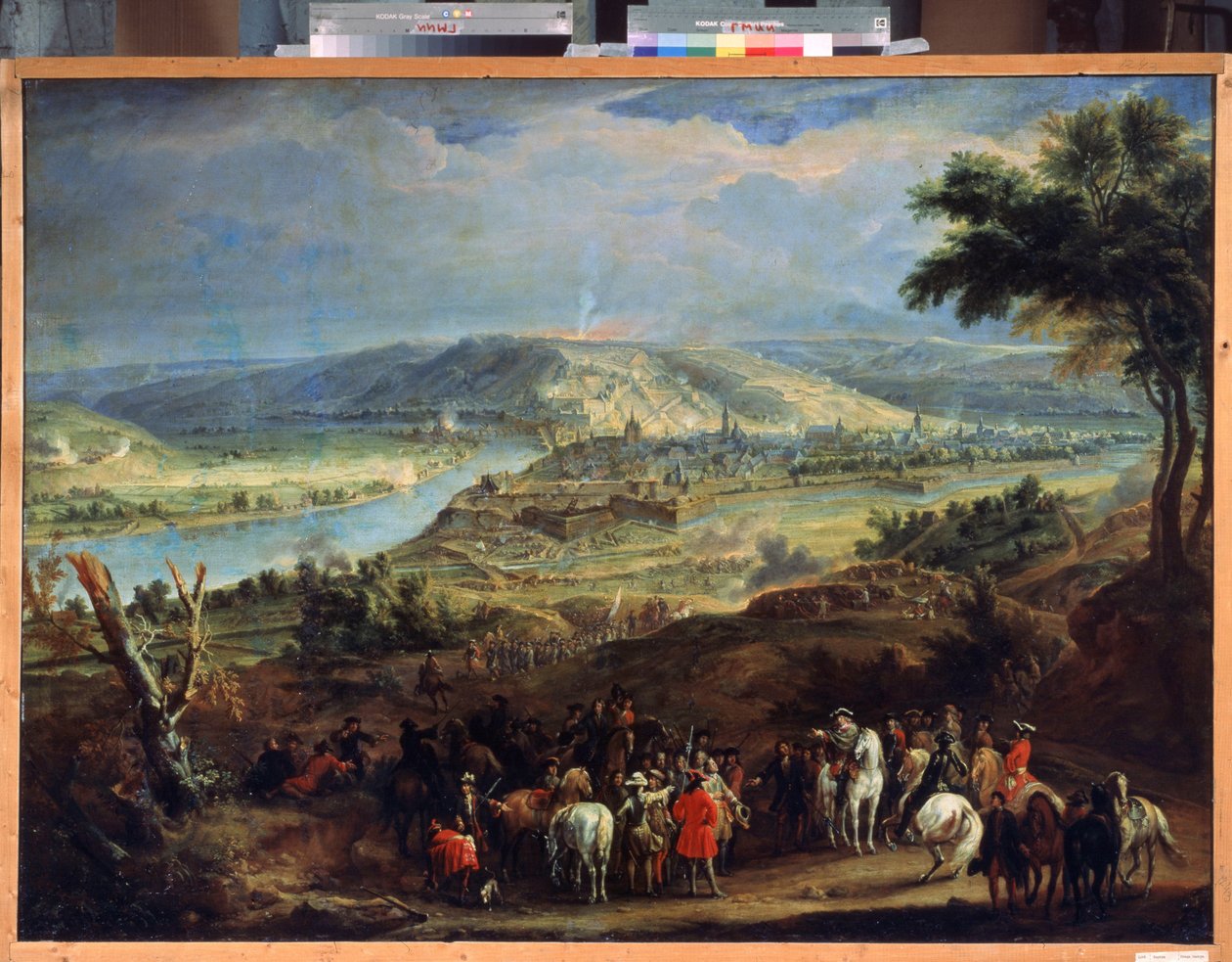 Belejringen af ​​Namur i 1692 (Belejringen af ​​Namur i 1692). Belejring af byen af ​​Ludvig XIV og Vauban fra 29. maj til 30. juni 1692. Maleri af Jean-Baptiste Martin (Jean Baptiste Martin af Jean Baptiste Martin