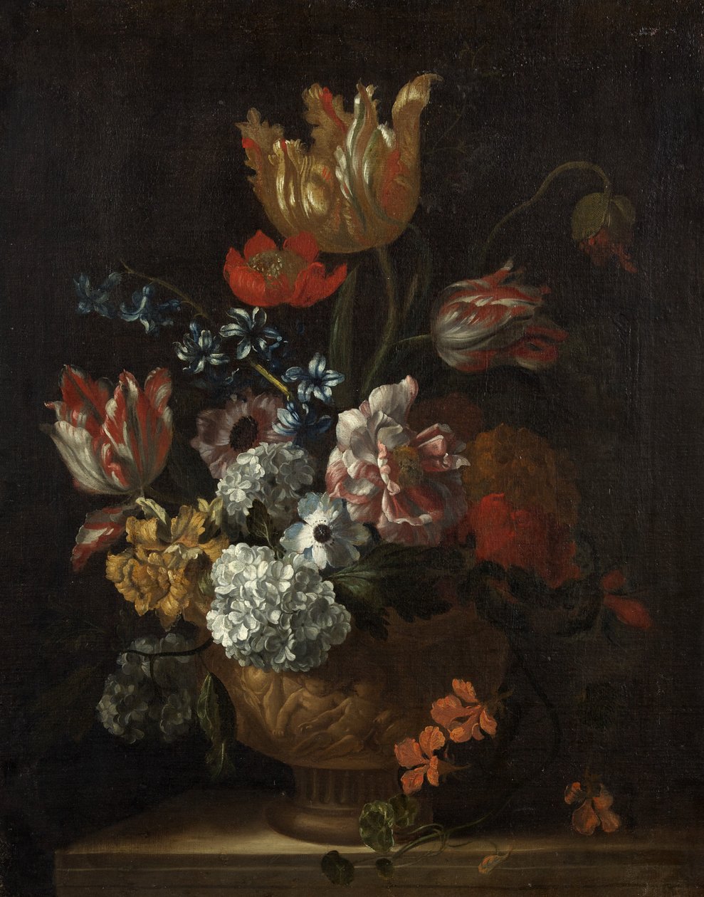 Blomsterstykke (olie på lærred) af Jean Baptiste Monnoyer