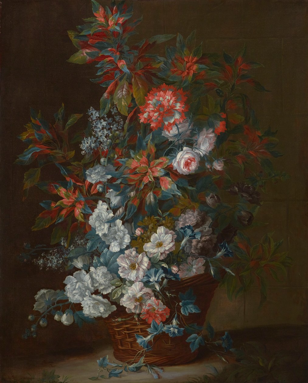 Blomster i en kurv 1695 (olie på lærred) af Jean Baptiste Monnoyer
