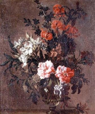 Stilleben, liljer og andre blomster af Jean Baptiste Monnoyer