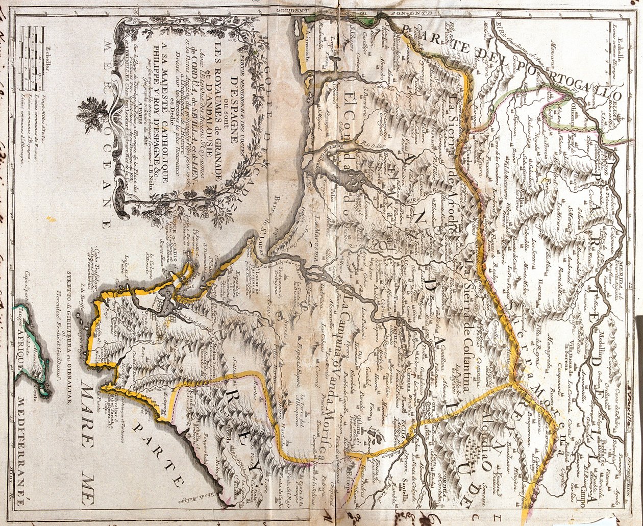 Andalusien, Castilla-La Mancha, Spanien af Jean Baptiste Nolin