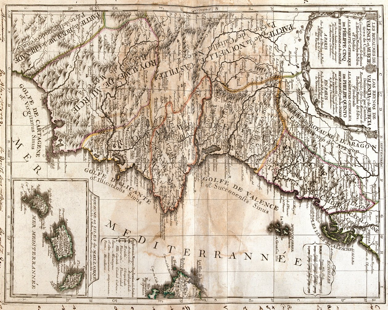 Aragon, Catalonien, Valencia, Murcia, Andalusien, Castilla-La Mancha og Balearerne, Spanien af Jean-Baptiste Nolin