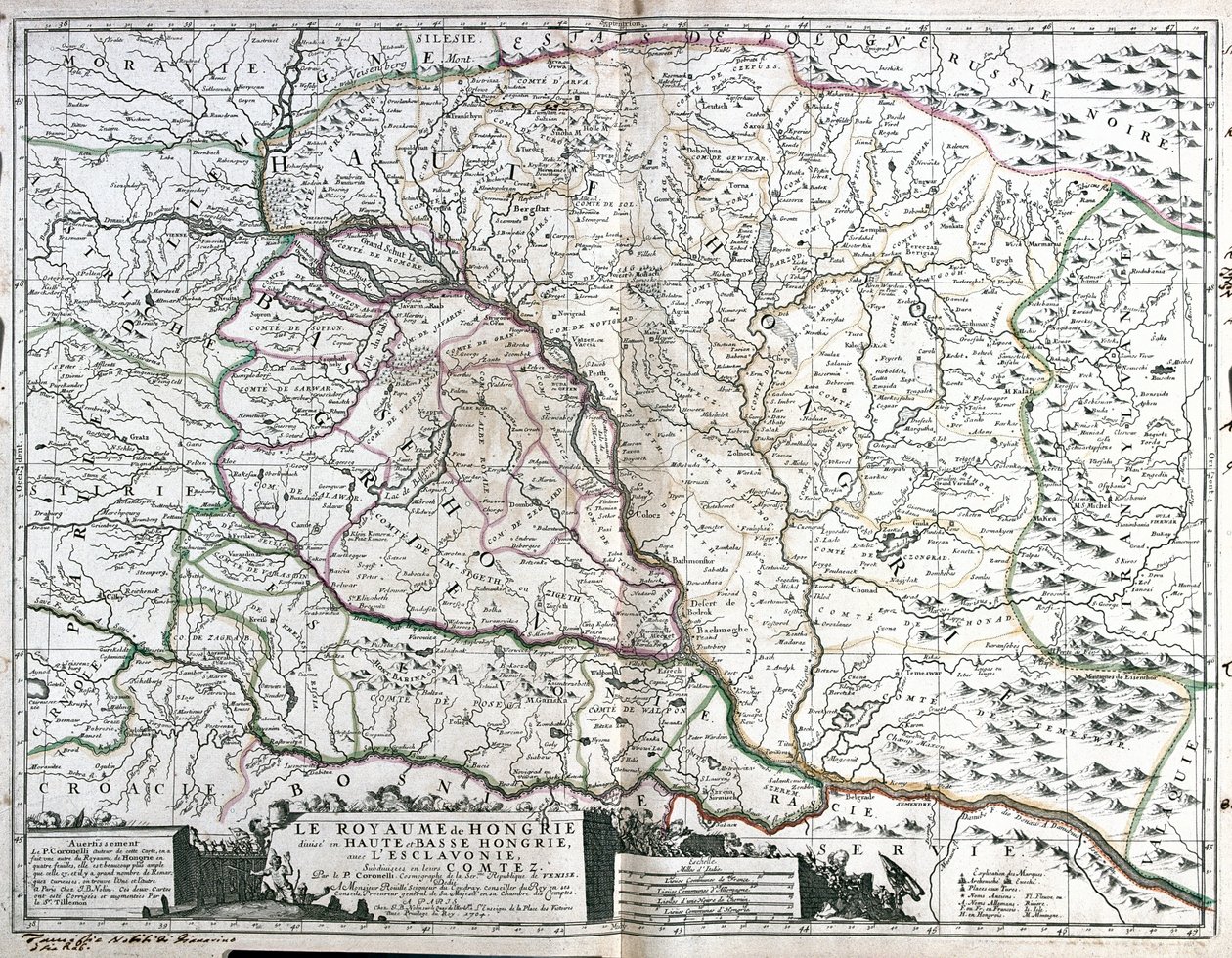 Østrig (delstat: Niederösterreich, Wien, Steiermark, Burgenland), Slovakiet, Ungarn, Nordserbien, Kroatien (amt: Vukovar-Syrmia, Osijek-Baranja, Brod-Posavina, Poega-Slavonia, Virovitica-Podravina, Bjelovar-Bilogora, Koprivnica-Krievci, Meimurje, Varadin, af Jean-Baptiste Nolin