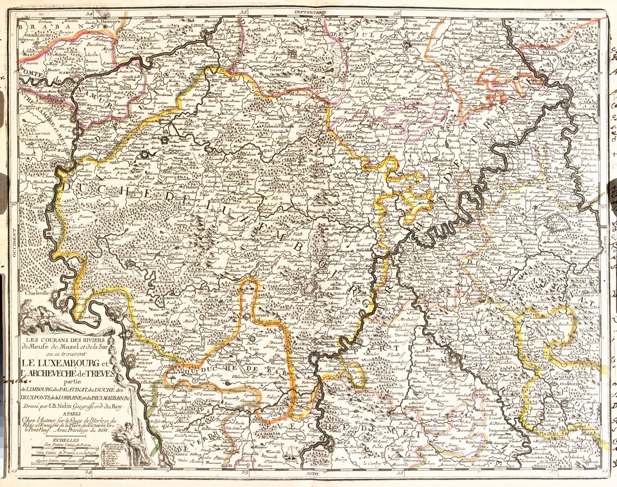 Belgien (regionen Vallonien), Tyskland (delstat: Rheinland-Pfalz), Luxembourg, Frankrig (region: Lorraine, Champagne-Ardenne) af Jean Baptiste Nolin