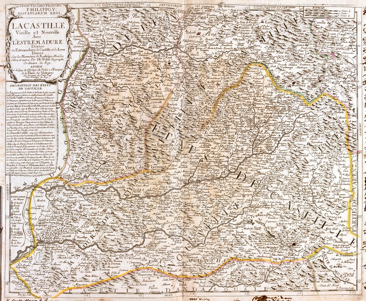Kastilien og León, La Rioja, Navarra, Aragon, Kastilien-La Mancha, Extremadura, Madrid, Spanien af Jean Baptiste Nolin