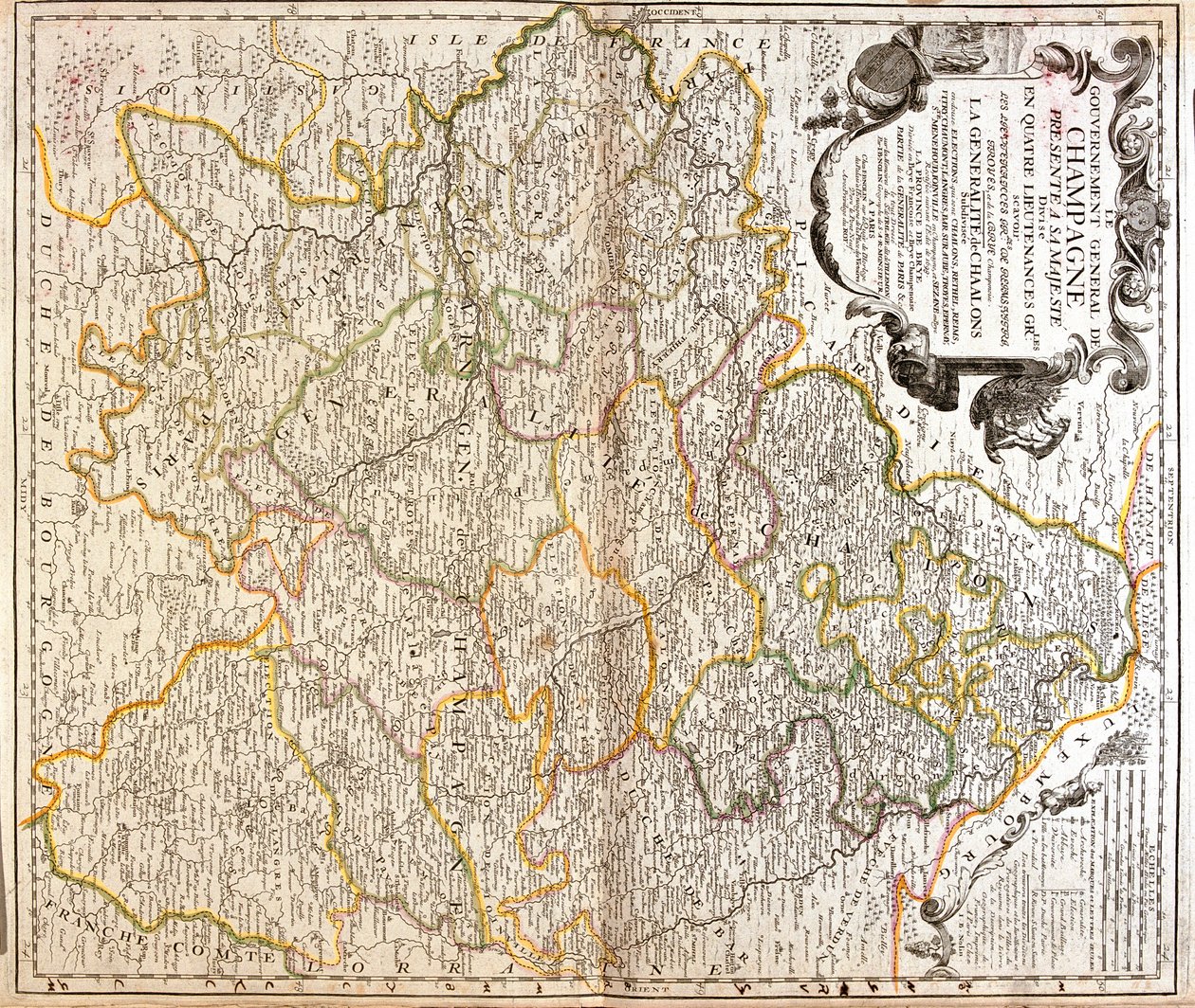 Champagne-Ardenne, Picardiet, Lorraine, Franche-Comté, Bourgogne, Île-de-France, Frankrig af Jean Baptiste Nolin