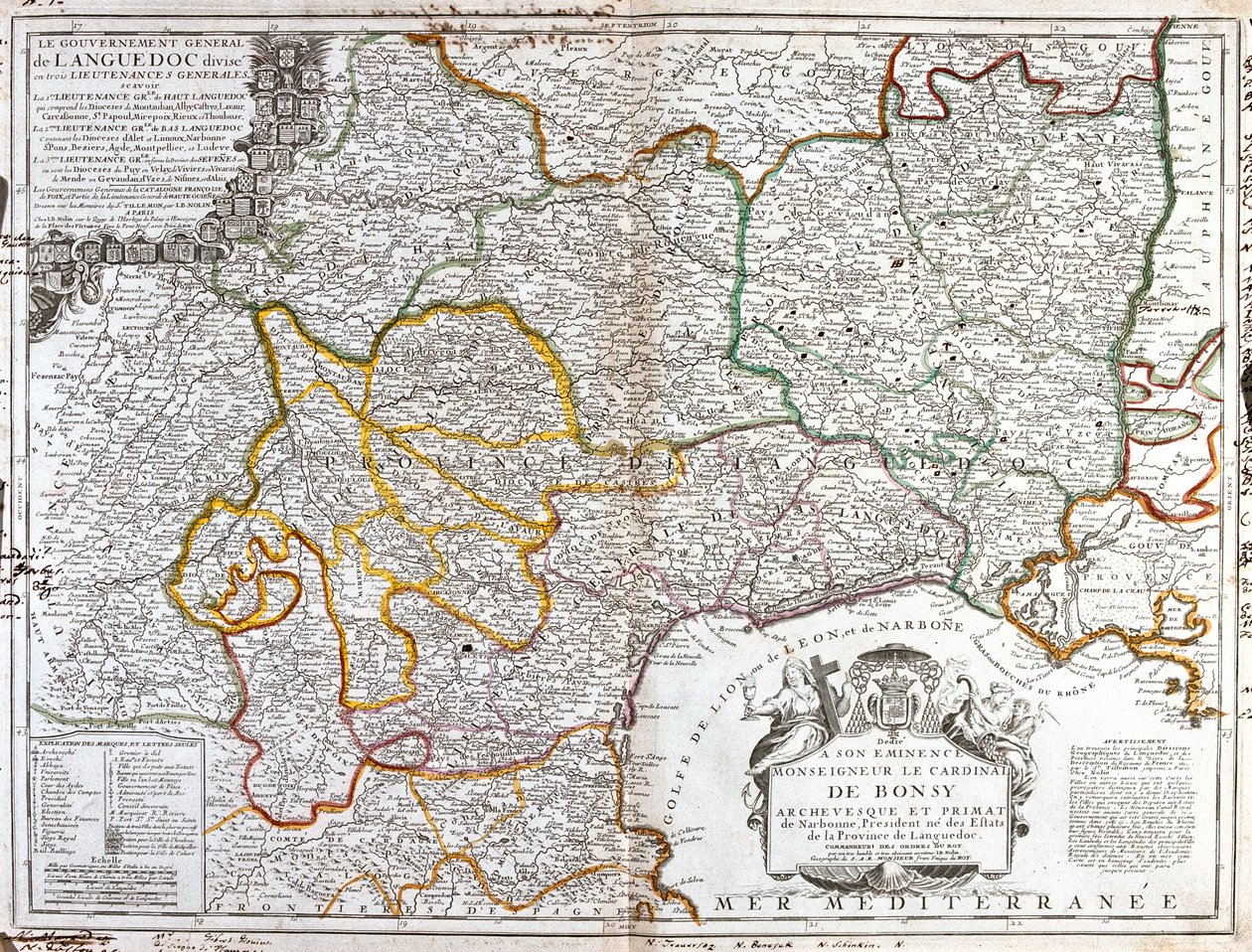 Frankrig (Region: Languedoc-Roussillon, vestlige Rhône-Alpes, Midi-Pyrénées), Spanien (Fællesskab: Catalonien), Andorra, Frankrig af Jean Baptiste Nolin
