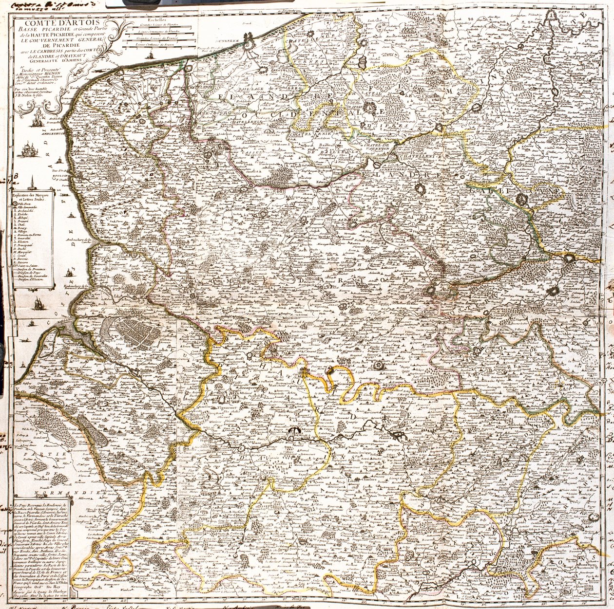 Frankrig (Region: Nord-Pas-de-Calais, Øvre Normandiet, Picardiet) Belgien (Region: Flandern) af Jean Baptiste Nolin
