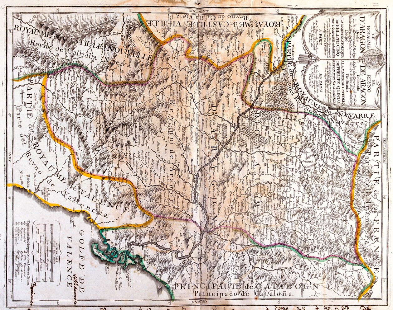 La Rioja, Navarra, Aragon, Catalonien, Valencia, Kastilien-La Mancha, Madrid, Kastilien og León, Spanien af Jean Baptiste Nolin
