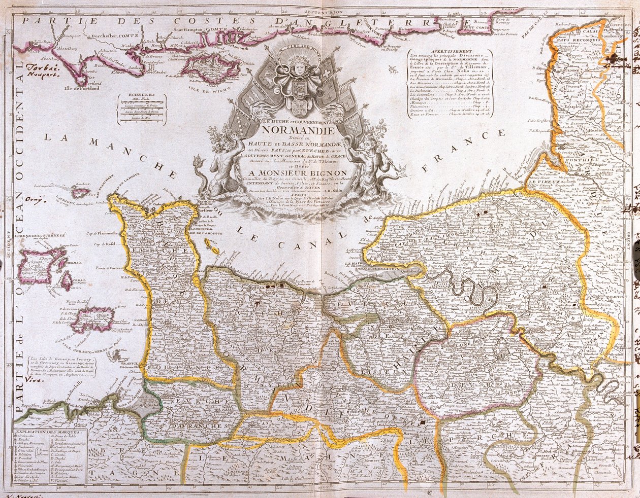 Nord-Pas-de-Calais, Picardiet, Øvre Normandiet, Nedre Normandiet, Nordcentret) Kanaløerne , Frankrig af Jean Baptiste Nolin