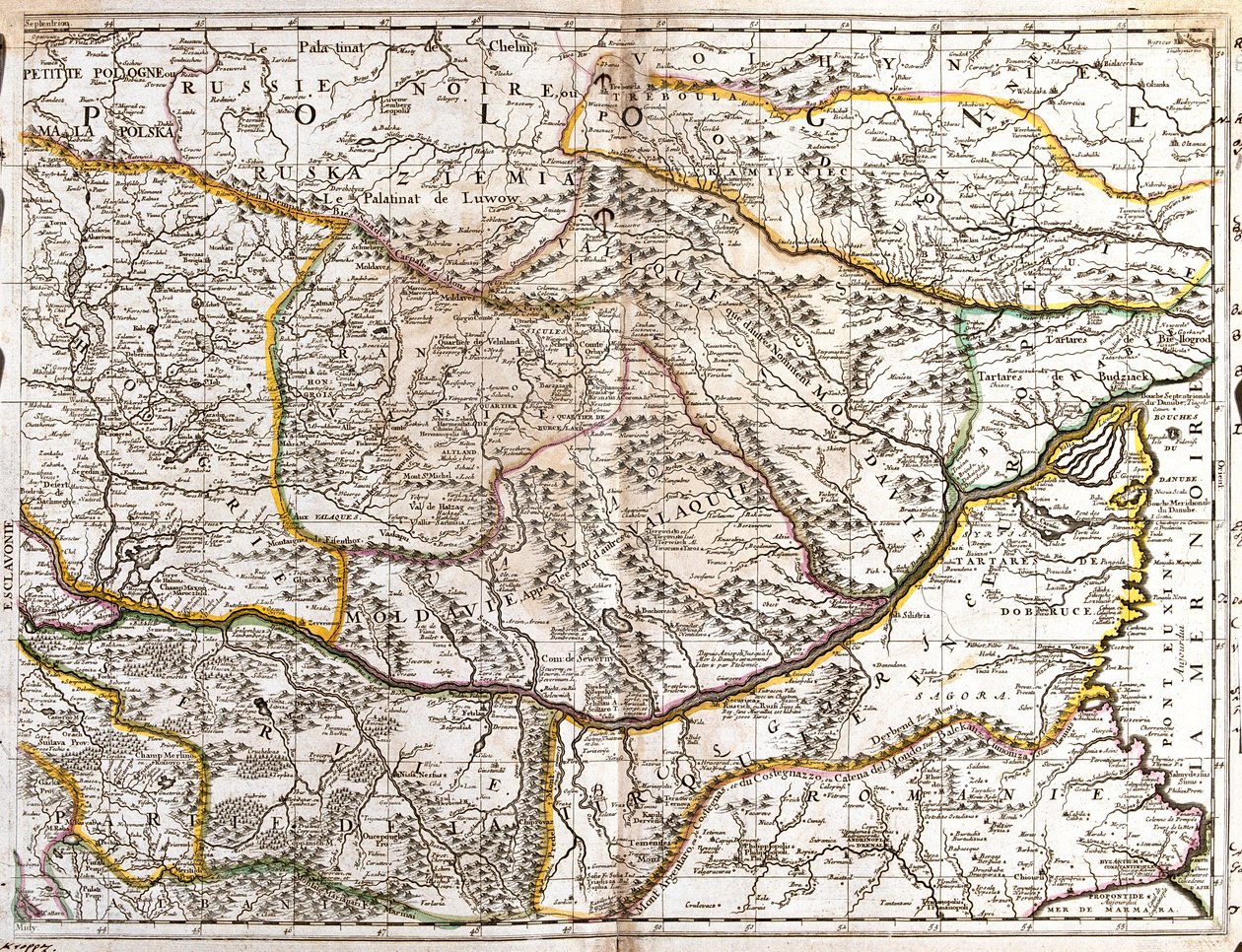 Det sydøstlige Polen, det østlige Slovakiet, det østlige Ungarn, Serbien, Kosovo, det nordlige Albanien, Makedonien, Bulgarien, det nordvestlige Tyrkiet, Rumænien, Moldova, det sydvestlige Ukraine. af Jean-Baptiste Nolin
