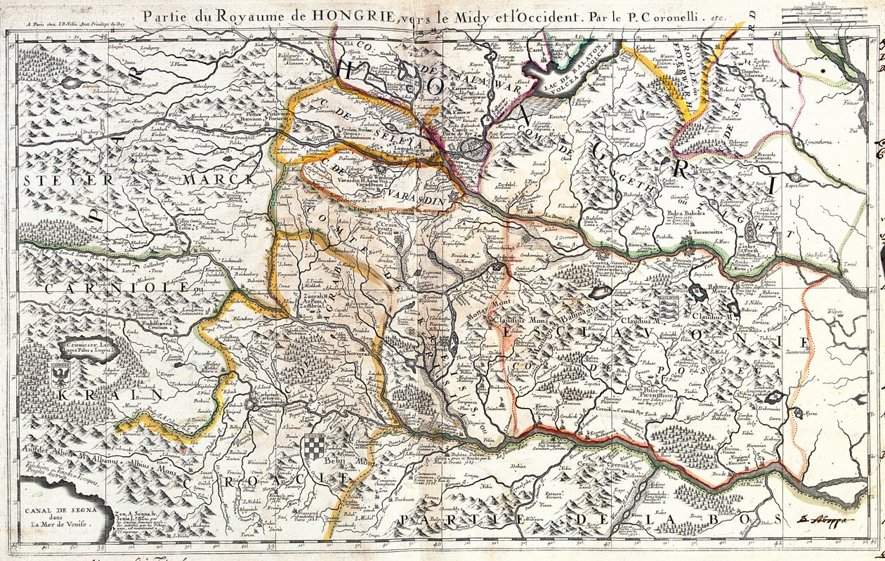 Det sydvestlige Ungarn, det nordlige Kroatien, det østlige Slovenien af Jean-Baptiste Nolin