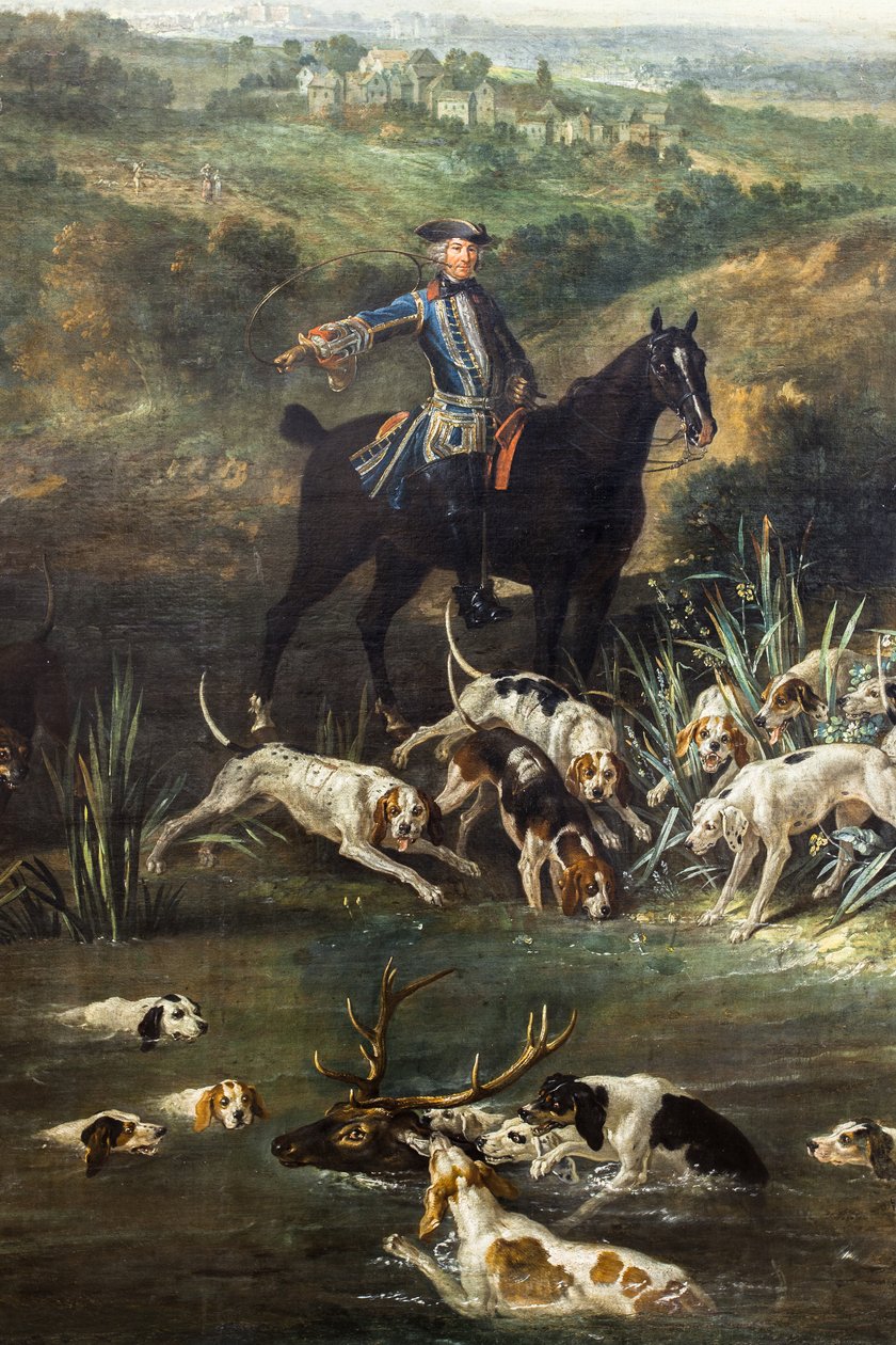 Ludvig XV på hjortejagt i skoven Saint-Germain,1730 (olie på lærred) af Jean-Baptiste Oudry
