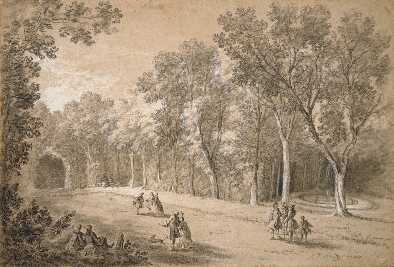 Parkscene af Jean-Baptiste Oudry