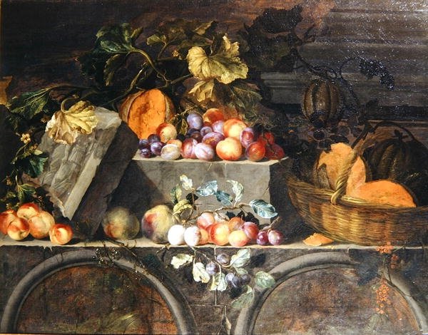Stilleben af frugt (olie på lærred) af Jean Baptiste Oudry