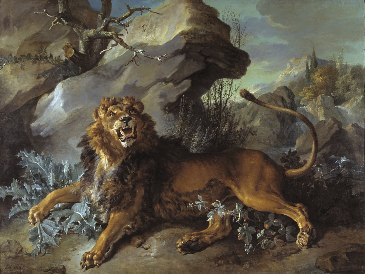 Løven og fluen af Jean-Baptiste Oudry
