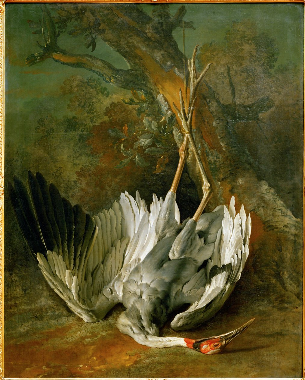 Den døde trane (olie på lærred) af Jean-Baptiste Oudry