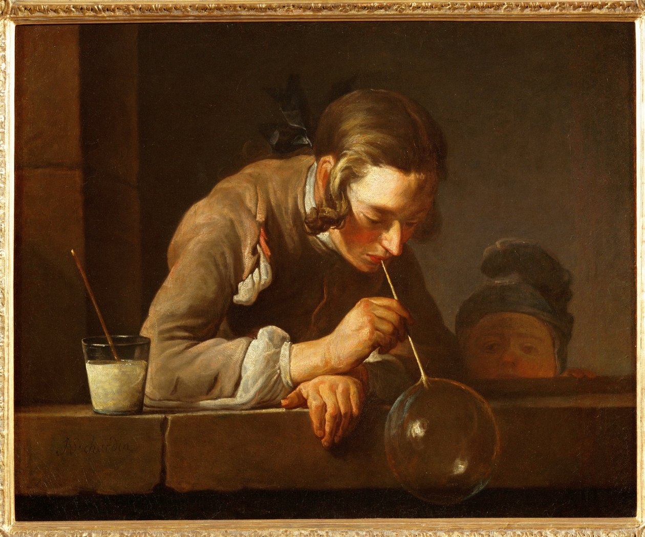 Blæser sæbebobler af Jean Baptiste Simeon Chardin