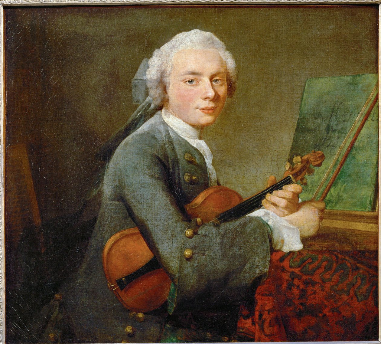 Le jeune homme au violon - ung mand med violin ... af Jean Baptiste Simeon Chardin