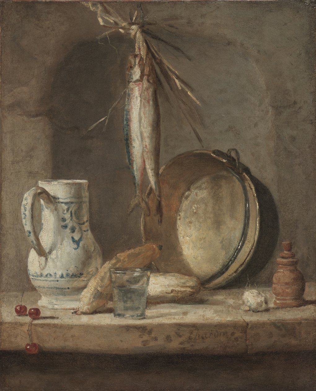 Stilleben med sild, ca. 1735 (olie på lærred) af Jean Baptiste Simeon Chardin