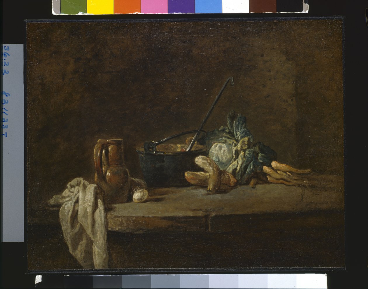 Grøntsager til suppen (olie på lærred) af Jean Baptiste Simeon Chardin