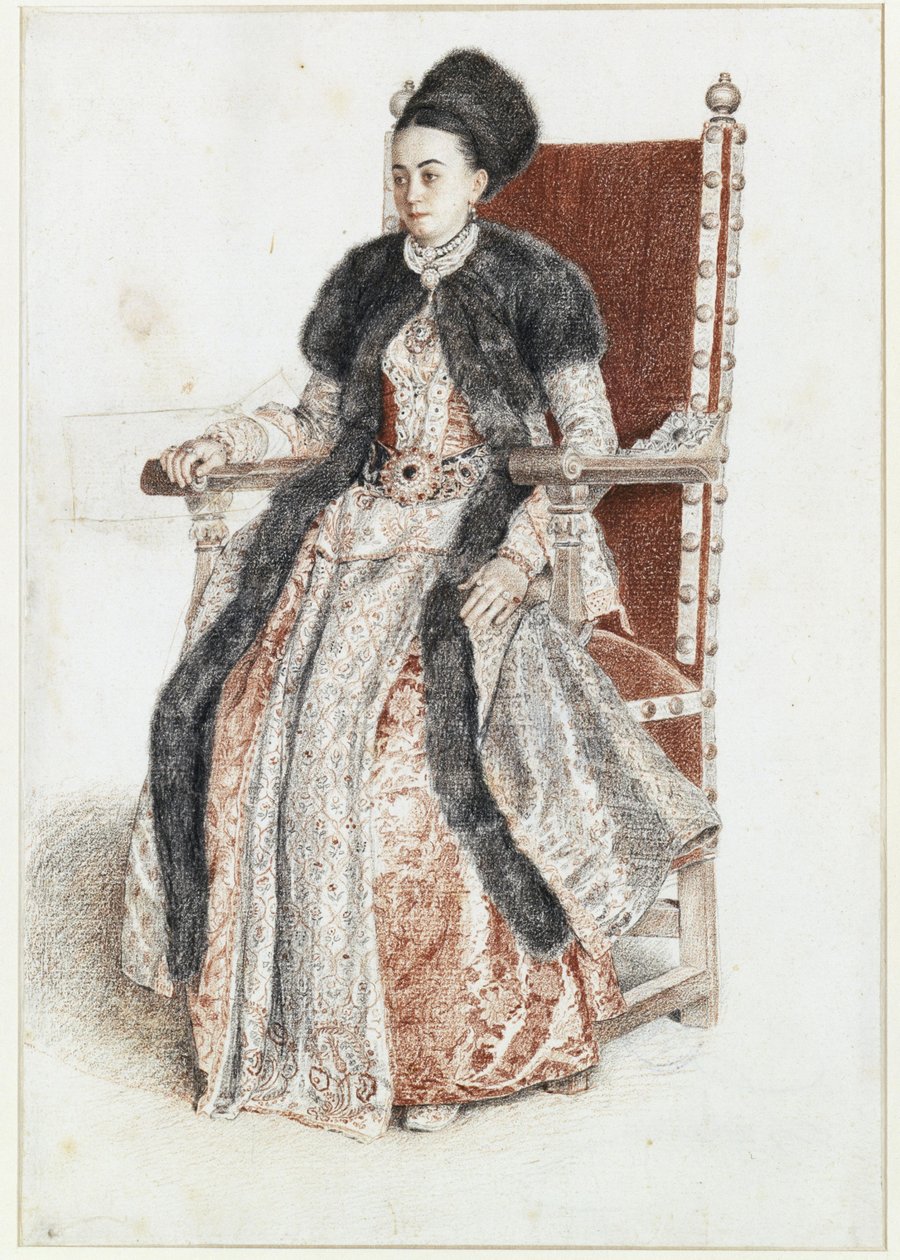 Ekaterina Mavrocordato, født Catherine Rosetti, prinsesse af Moldavien, hustru til Constantin Mavrocordato af Jean-Étienne Liotard