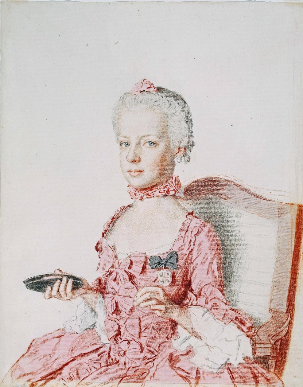 Marie Antoinette, ærkehertuginde af Østrig - Jean-Etienne Liotard (1702-1789). Blyant, akvarel, pastel på papir af Jean Étienne Liotard