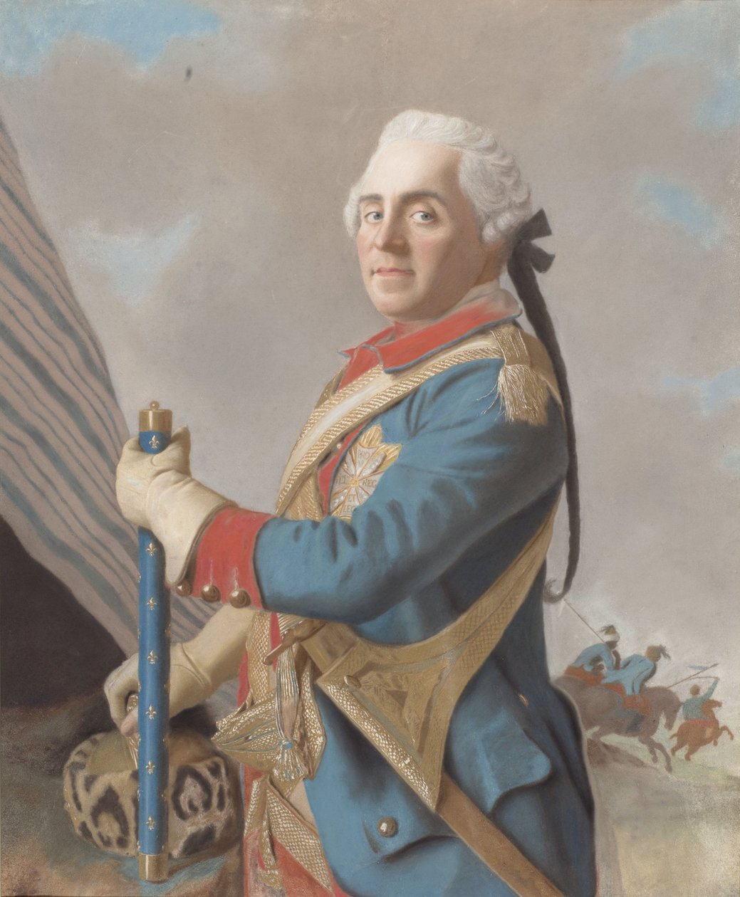 Portræt af Maurice de Saxe (1696-1750), marskal af Frankrig af Jean Étienne Liotard